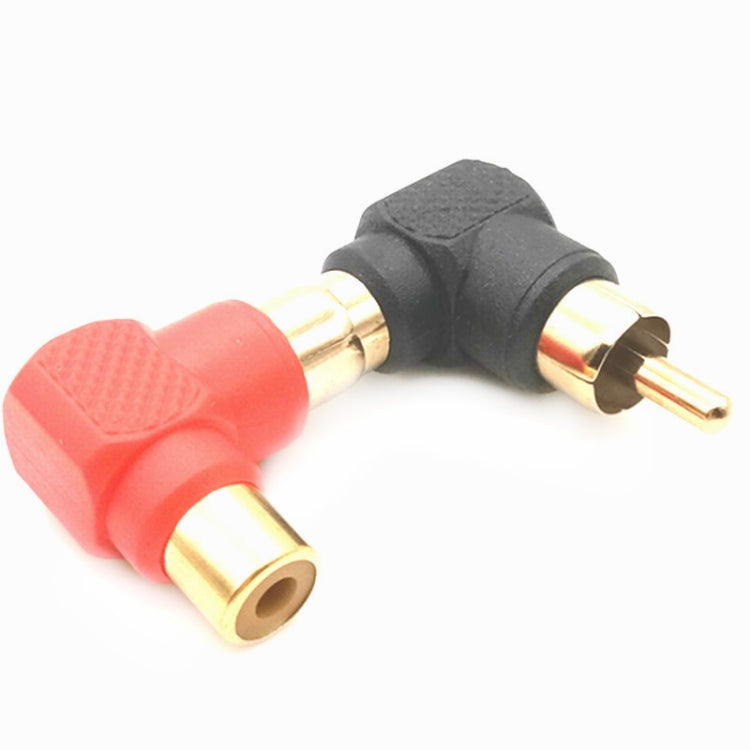 20 Pieces / 10 Pairs Lotus RCA L Shape Right Angle Elbow RCA Male to Female Audio Adapter (Color Random Delivery)
