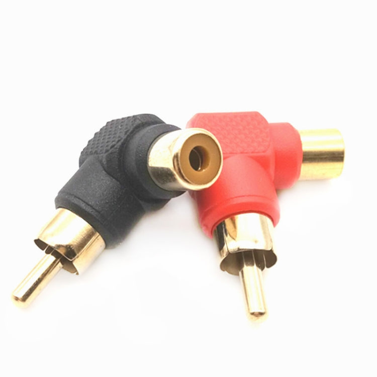20 Pieces / 10 Pairs Lotus RCA L Shape Right Angle Elbow RCA Male to Female Audio Adapter (Color Random Delivery)