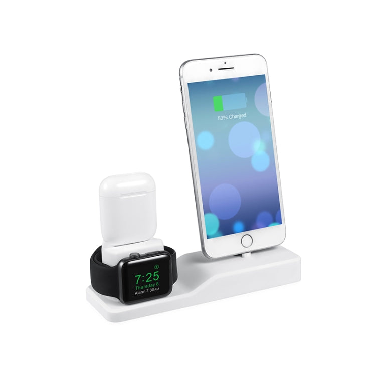 Support de charge de téléphone portable pour iPhone / Apple WHTCH 5 / Airpods Pro (Blanc)