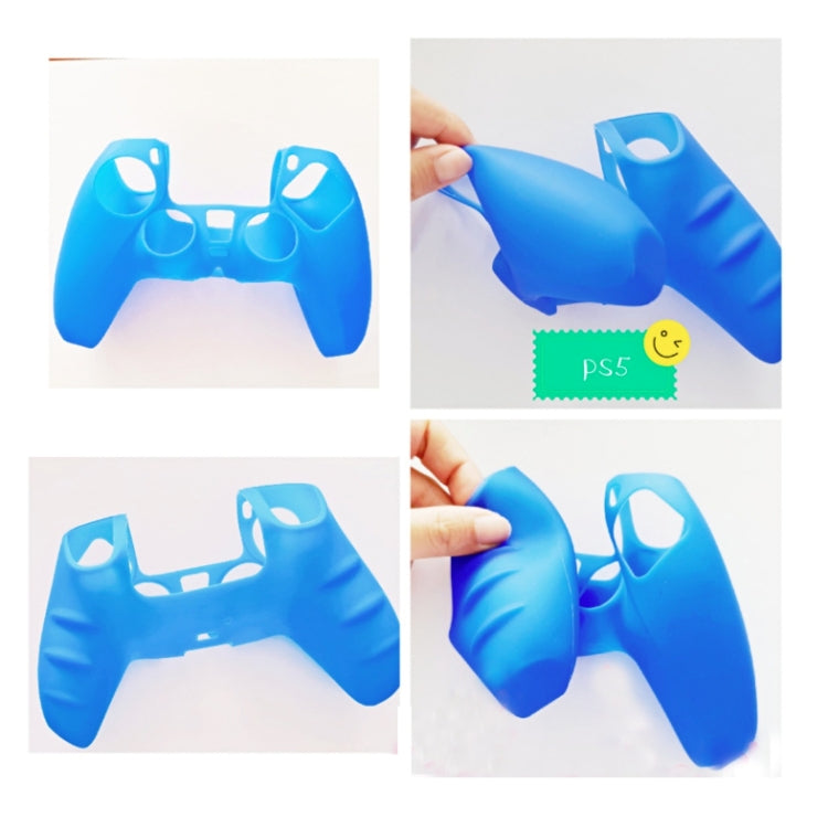 2PCS Non-slip Silicone Handle Protective Cover For PS5 (Transparent)