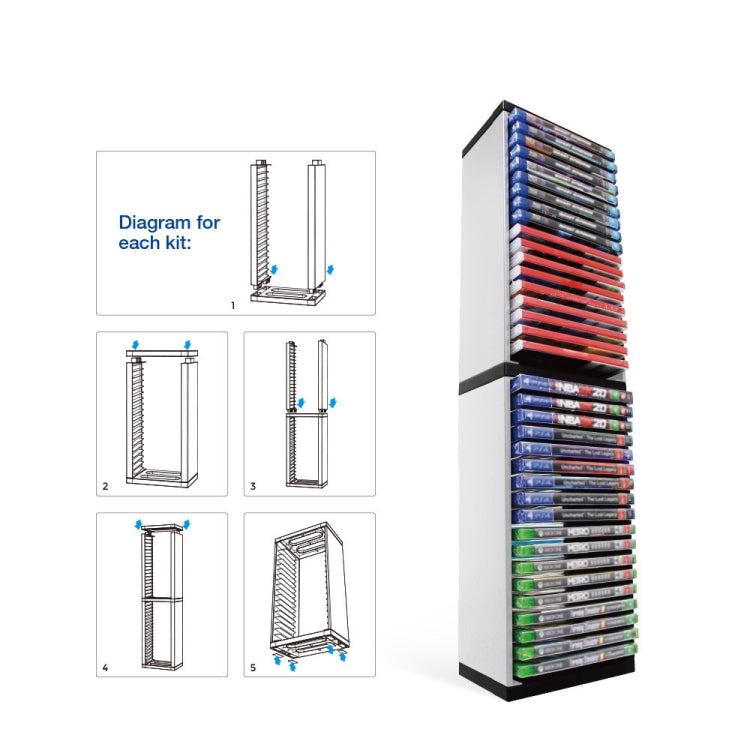 Dobe Console Game CD Storage Rack Holds 36 Double Layer Disc Racks For PS5