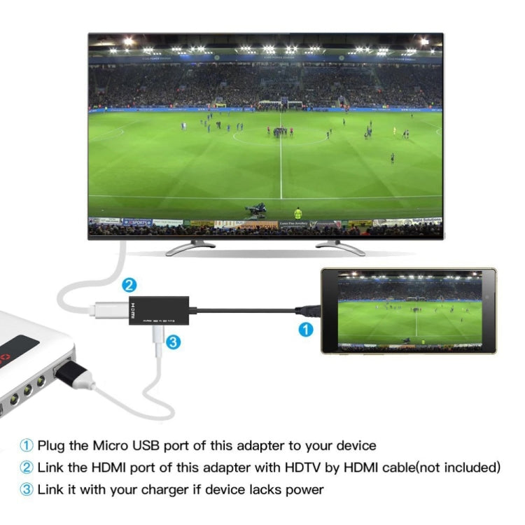 Micro USB a HDMI Cable Adaptador Hembra 1080P HD para dispositivos MHL