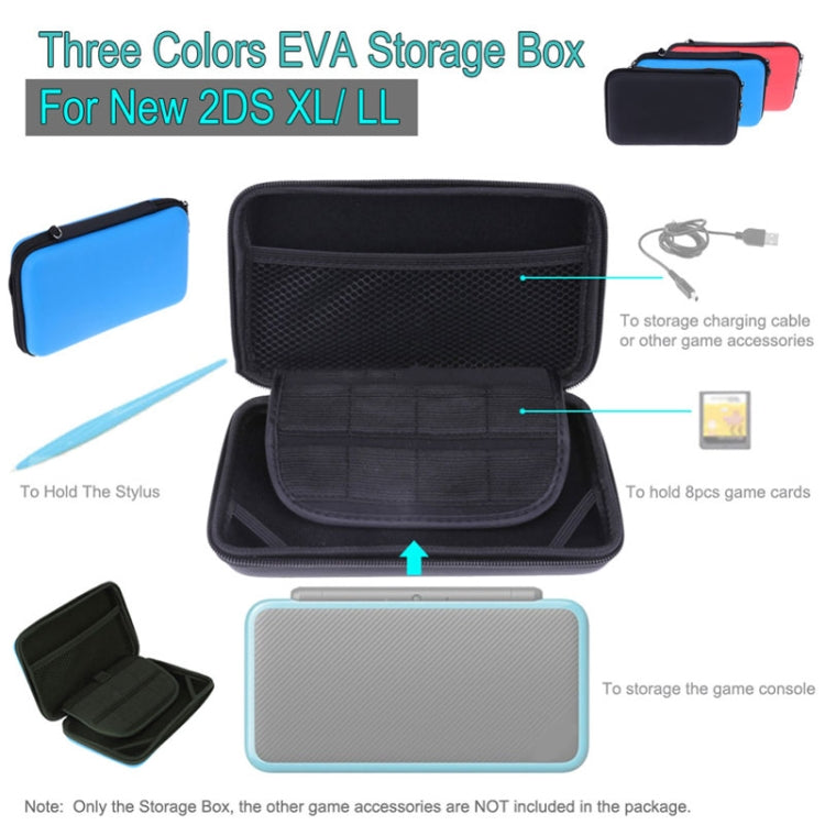 For Nintendo 2DS XL Hard EVA Protective Storage Box Case (Black)