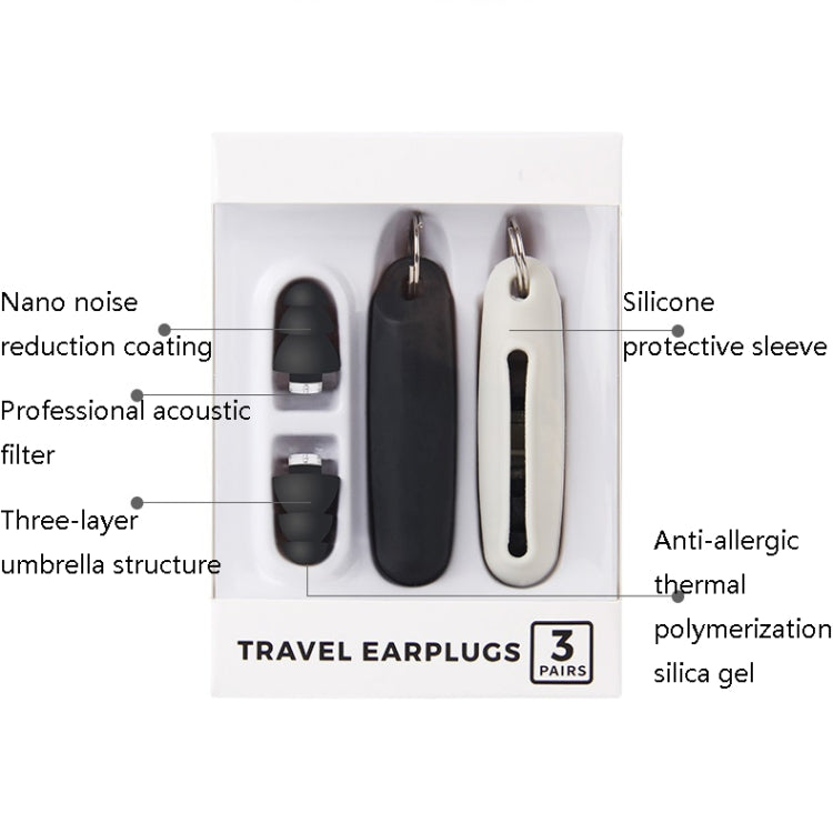 Bouchons d'oreille anti-bruit pour dormir Bouchons d'oreille en silicone insonorisés Bouchons d'oreille silencieux industriels antibruit (noir)