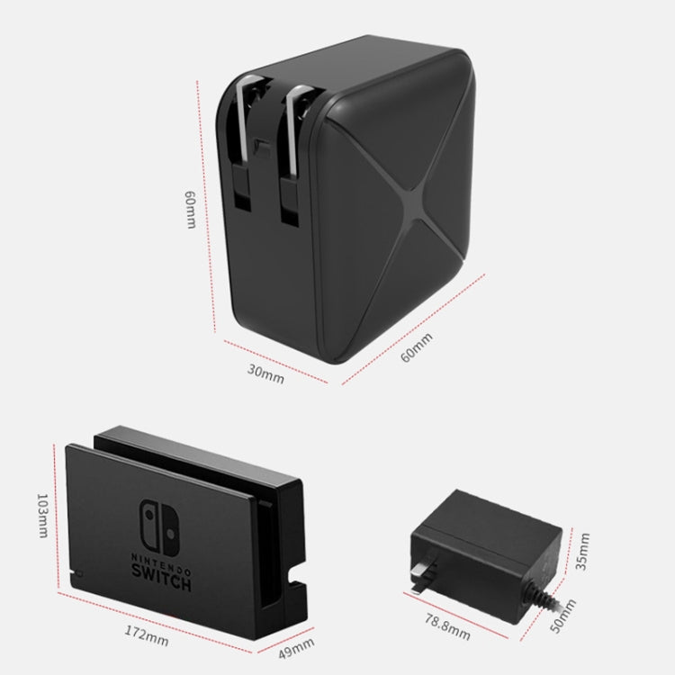 Multi-function Projection and Charging AC Adapter Dock Support Android / PC / Lite For Switch. Specifications: Black + US Plug