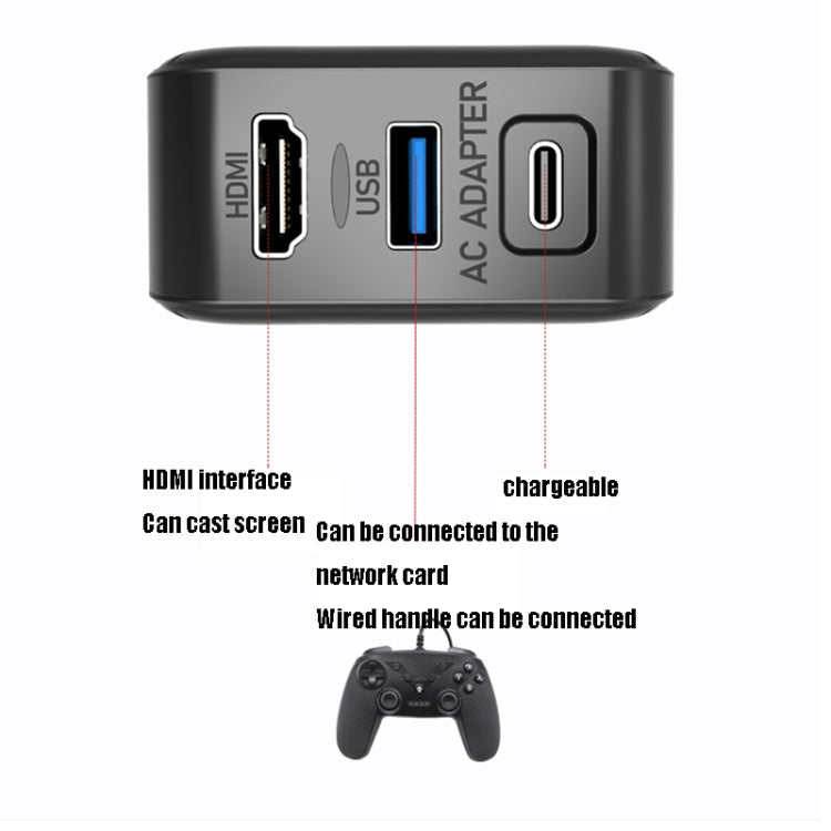 Multi-function Projection and Charging AC Adapter Dock Support Android / PC / Lite For Switch. Specifications: Black + US Plug