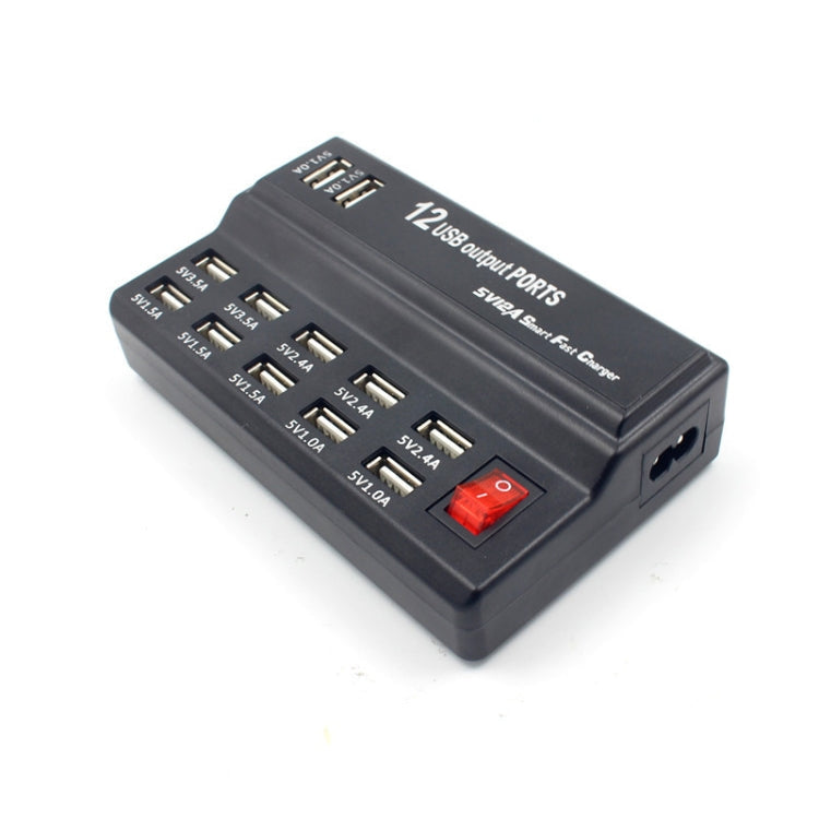 Interface USB 100-240V Charge Rapide Intelligente Chargeur Electronique Numérique Chargeur Multifonctionnel Prise US Style: 12 Ports