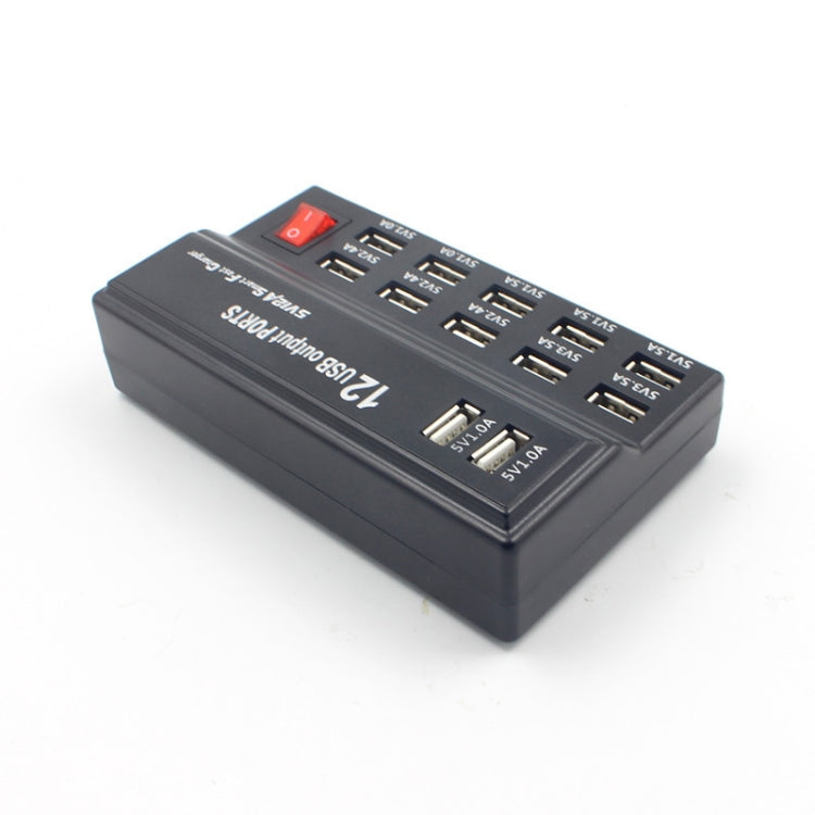 Interfaz USB 100-240V Cargador electrónico Digital de Carga Rápida Inteligente Cargador Multifuncional Enchufe de US Estilo: 12 Puertos