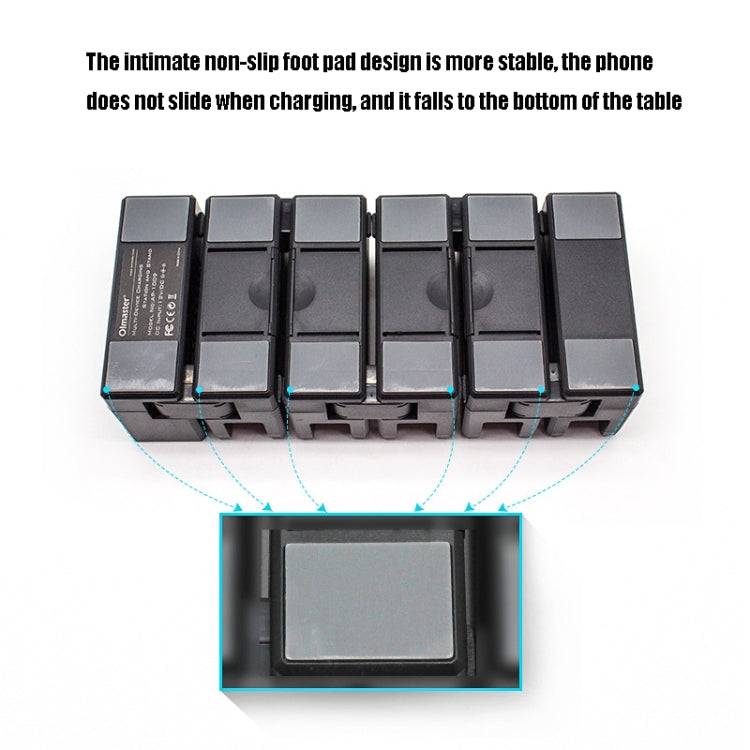 Olmaster AP-1009 2.4A 5 Puertos USB Estación de Carga de Cargador de Teléfono Móvil multimodelo con fuente de alimentación Enchufe de US (Negro)