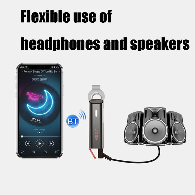 VICLOOK Sports Auricular Inalámbrico Bluetooth compatible con interfaz de Audio de 3.5 mm (Plateado)