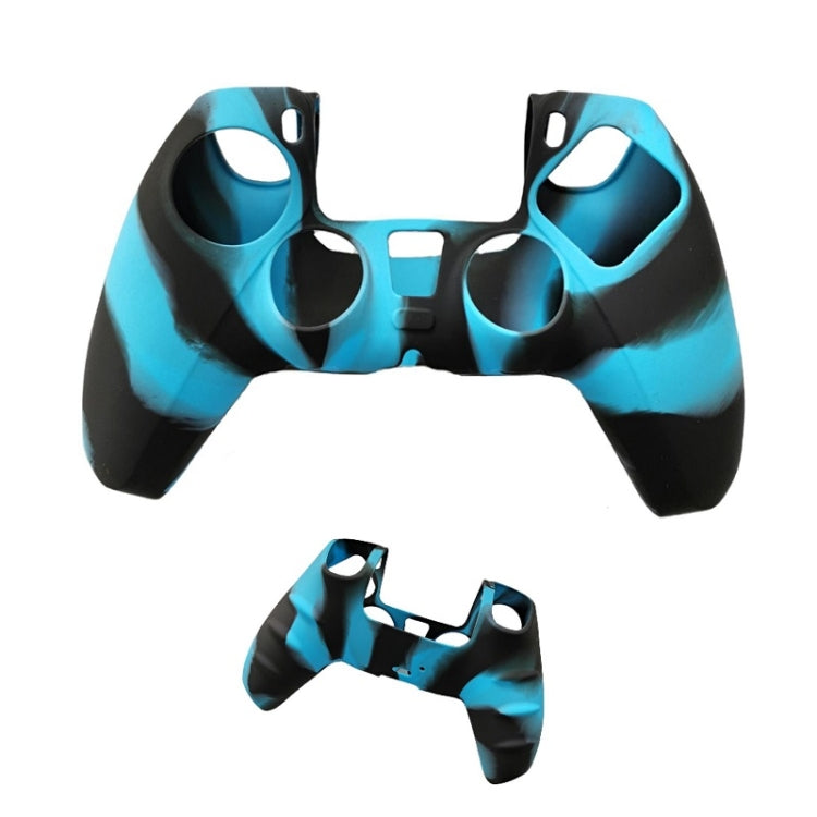 2 Pieces of Silicone Game Handle Cover Anti-slip Handle Protector For PS5 (Blue Black)