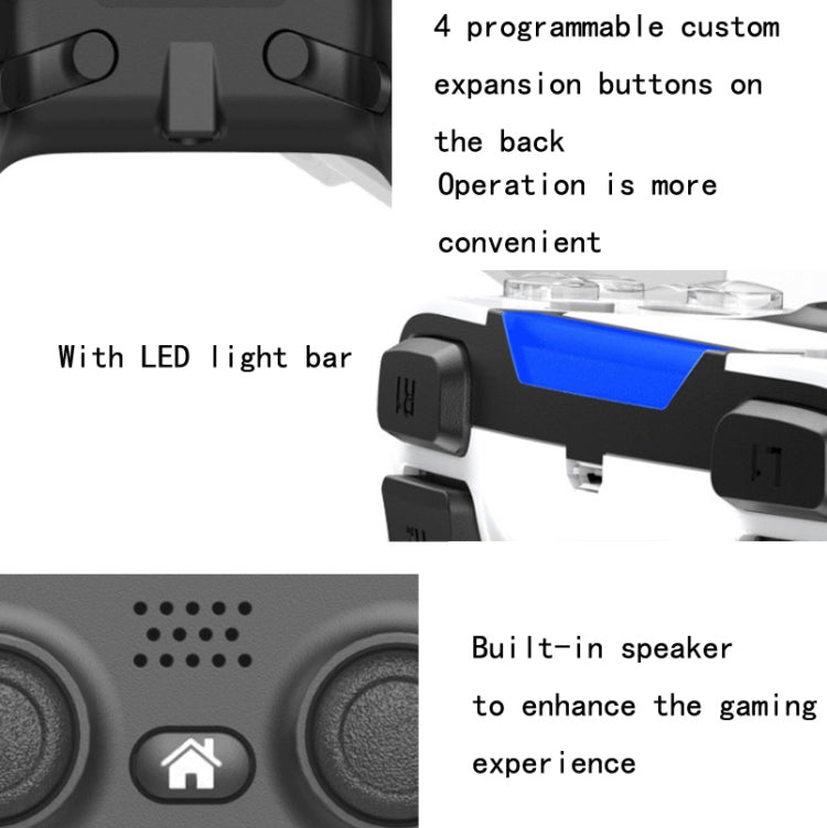 Manette de jeu Bluetooth sans fil pour PS4 / PS5 (Blanc)
