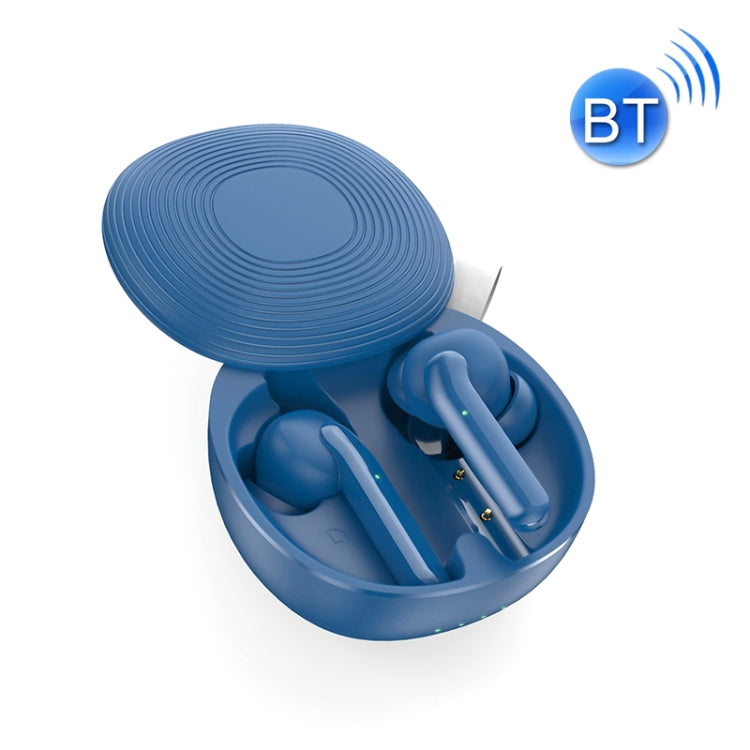 V1 TWS Wireless Bluetooth Earphone with Digital Display Stereo Binaural Noise Canceling (Affectionate Blue)