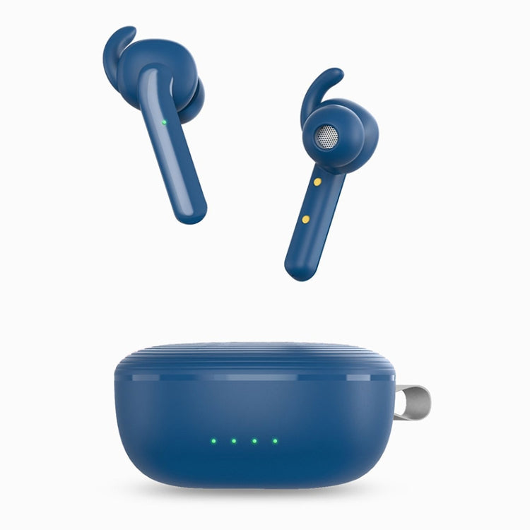 Écouteur Bluetooth sans fil V1 TWS avec suppression de bruit binaural stéréo à affichage numérique (bleu affectueux)