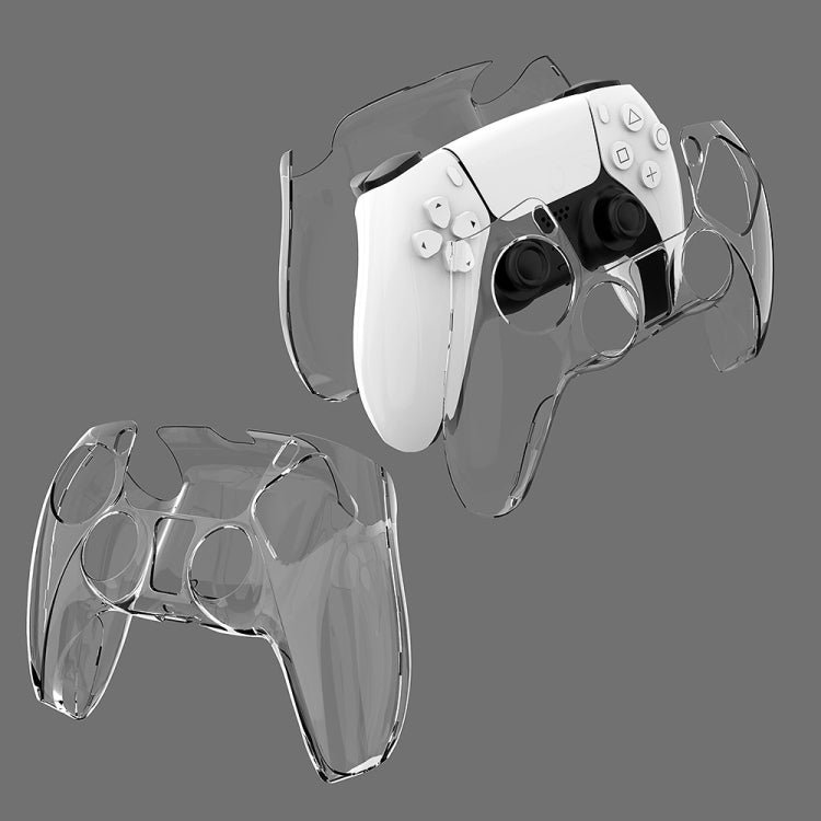 Coque de protection pour manette sans fil KJHPS5-002 Crystal Shell Game Controller Hard Protective Transparent PC Cover pour PS5 (Gris transparent)