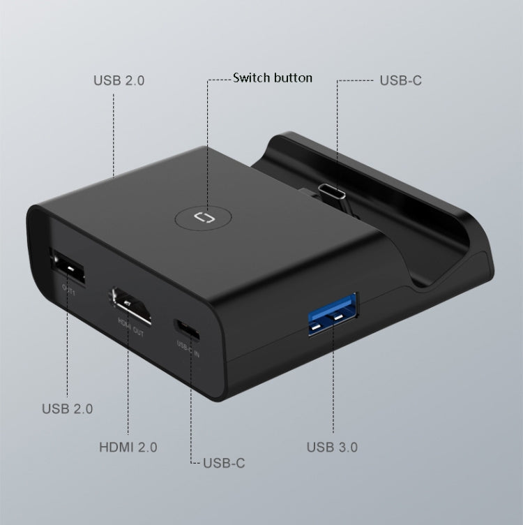 NS06 Video Converter HDMI Transferencia TV Base Portátil Tipo C Carga Base de Carga Para Switch (Negro)