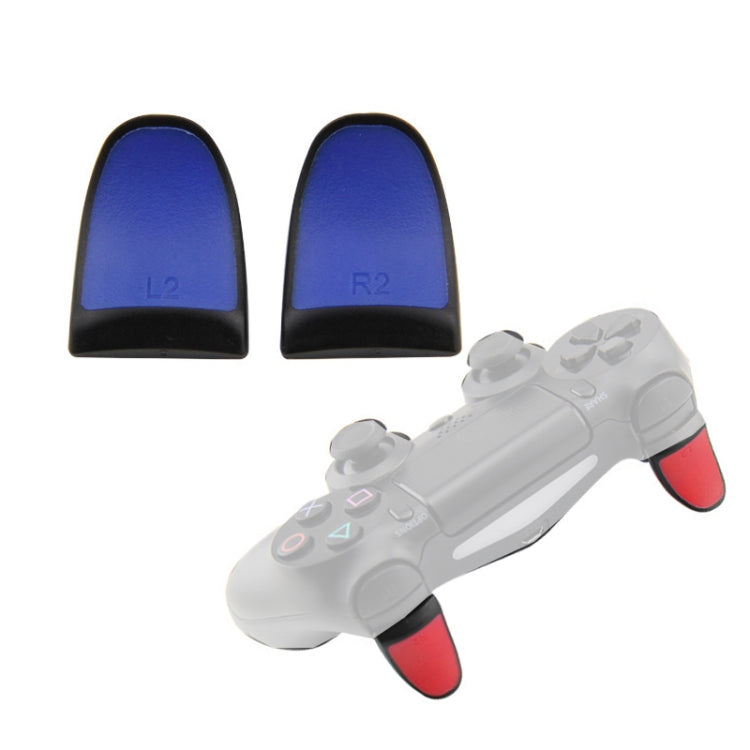 2 paires de boutons étendus de manette de jeu L2R2 adaptés à la PS4 (bleu)