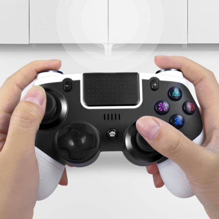 Manette de jeu sans fil Bluetooth 4 en 1 pour PS4 / Switch (blanc avec noir)