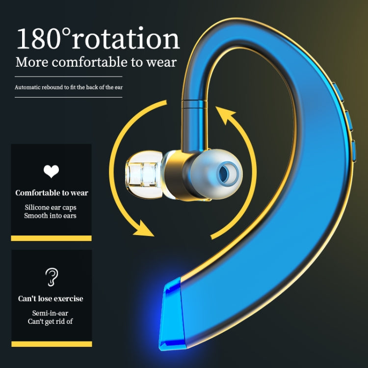 108 Bluetooth 5.0 Type d'oreille suspendu pour les affaires Casque stéréo sans fil rotatif universel (Blanc)