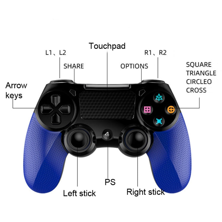 2 écrans tactiles de manette de jeu sans fil Bluetooth avec contrôleur audio léger à double vibration pour PS4 (noir)