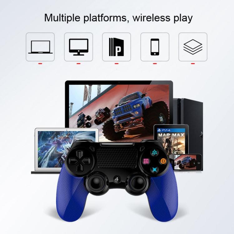 2 PCS Bluetooth Wireless Gamepad Touch Screen with Lightweight Audio Dual Vibration Controller for PS4 (Black)