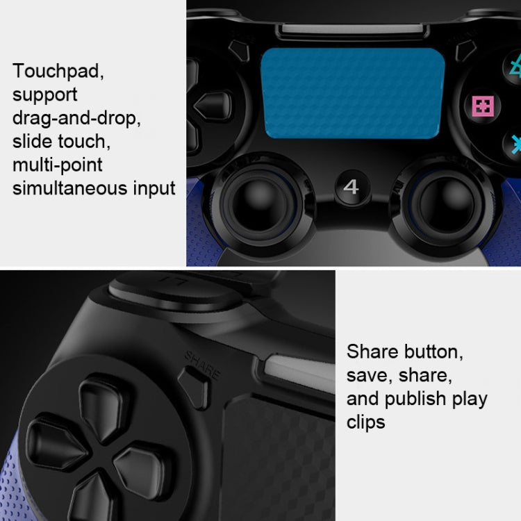 2 PCS Bluetooth Wireless Gamepad Touch Screen with Lightweight Audio Dual Vibration Controller for PS4 (Black)