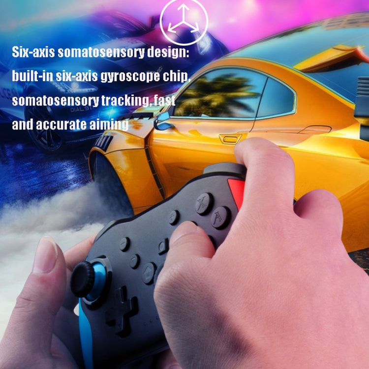 NS009 6-Axis Vibration Wireless Bluetooth Gamepad for Switch Pro (Blue Orange)