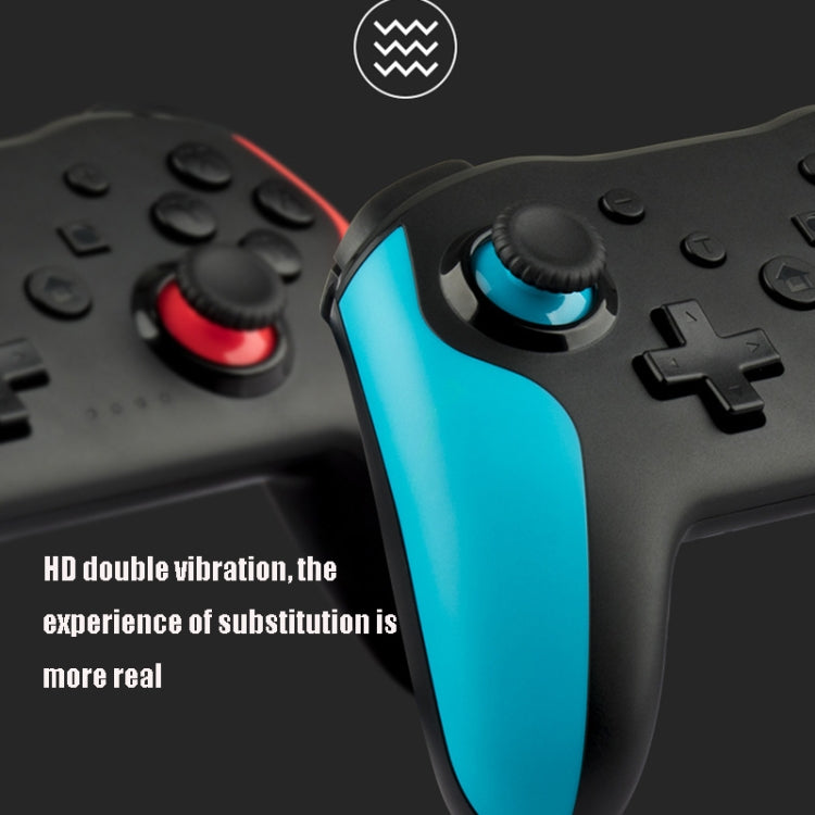 NS009 Manette de jeu Bluetooth sans fil à vibration 6 axes pour Switch Pro (bleu orange)