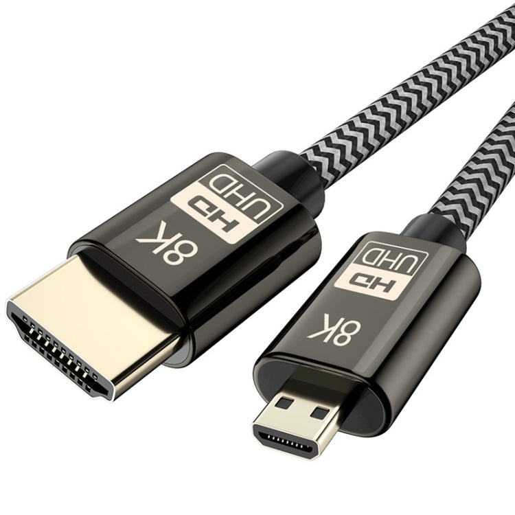 1 m langes 8K-UHD-Micro-HDMI-zu-HDMI-Nylon-Video-Audio-Kabel