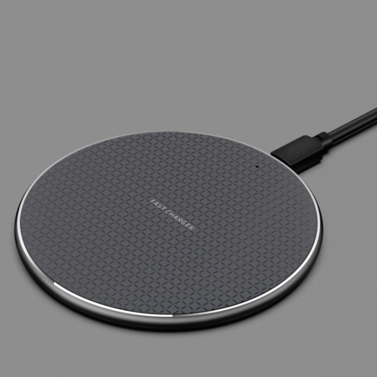 K8 10W Universal Aluminum Alloy Mobile Phone Wireless Charger Specification: with 50cm Cable (Black)