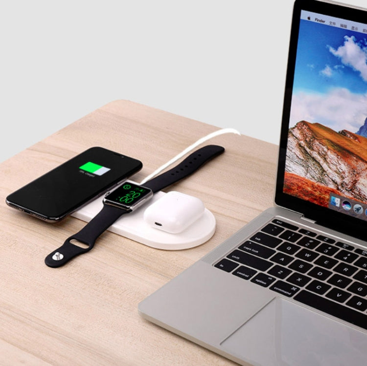 KT-W50A8 10W 3 in 1 Multifunction Wireless Charger with Stand for iPhones / iWatch / AirPods
