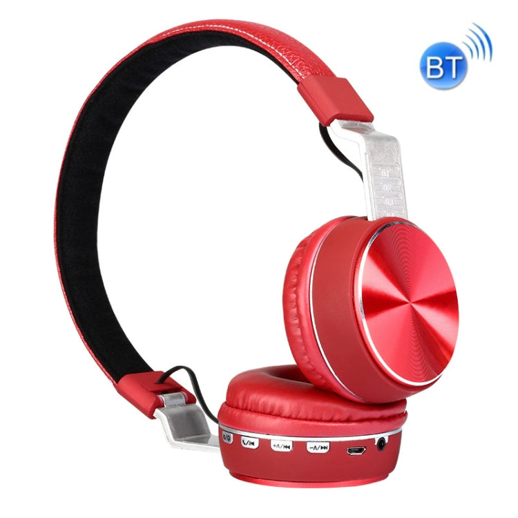 FG-66 Subwoofer Wireless Bluetooth Headset compatible con Tarjeta TF y radio FM (Rojo)