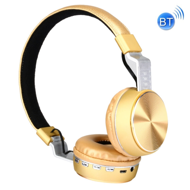 FG-66 Subwoofer Wireless Bluetooth Headset Support TF Card and FM Radio (Gold)