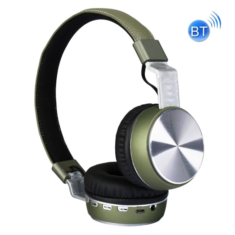 FG-66 Subwoofer Wireless Bluetooth Headset Support TF Card and FM Radio (Green)