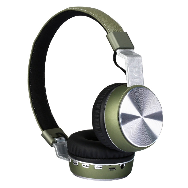 FG-66 Subwoofer Wireless Bluetooth Headset Support TF Card and FM Radio (Green)
