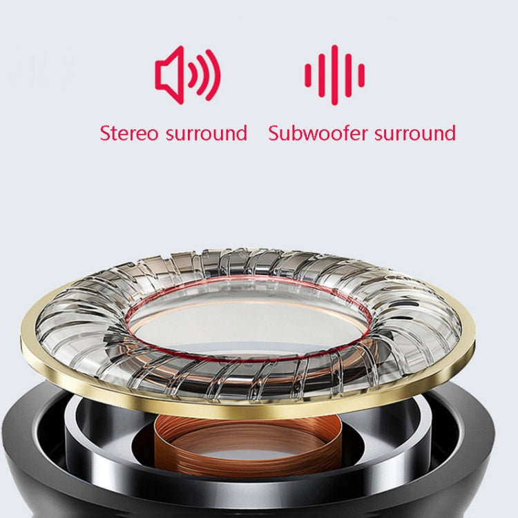 FG-66 Subwoofer Wireless Bluetooth Headset compatible con Tarjeta TF y radio FM (Dorado)