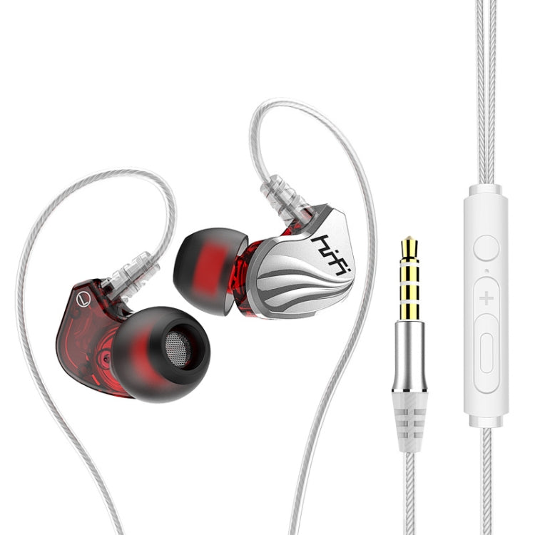 In-Ear Headphones Wired Sports Headphones for Bass Mobile Phone Gaming (Silver)