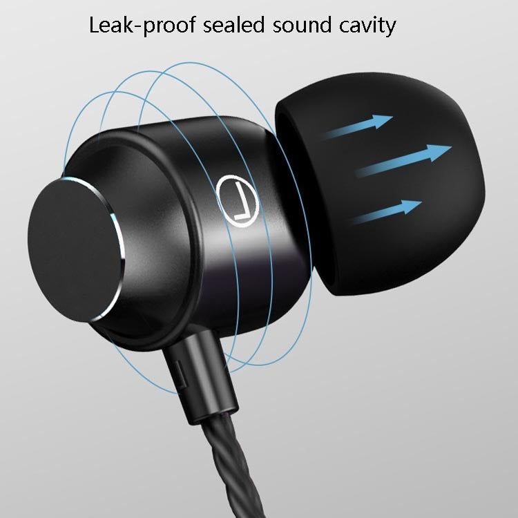 XK-059 3.5mm In-ear Heavy Bass Gaming Music Auricular con Cable de metal con Micrófono (Rojo)