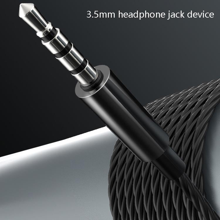 XK-059 3.5mm In-ear Heavy Bass Gaming Music Auricular con Cable de metal con Micrófono (Negro)