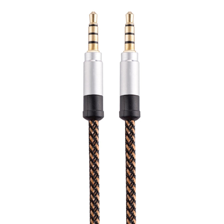 3.5mm Male to Male Car Stereo Gold Plated Plug AUX Audio Cable for Standard 3.5mm AUX Digital Devices Length: 1.5m (Brown)