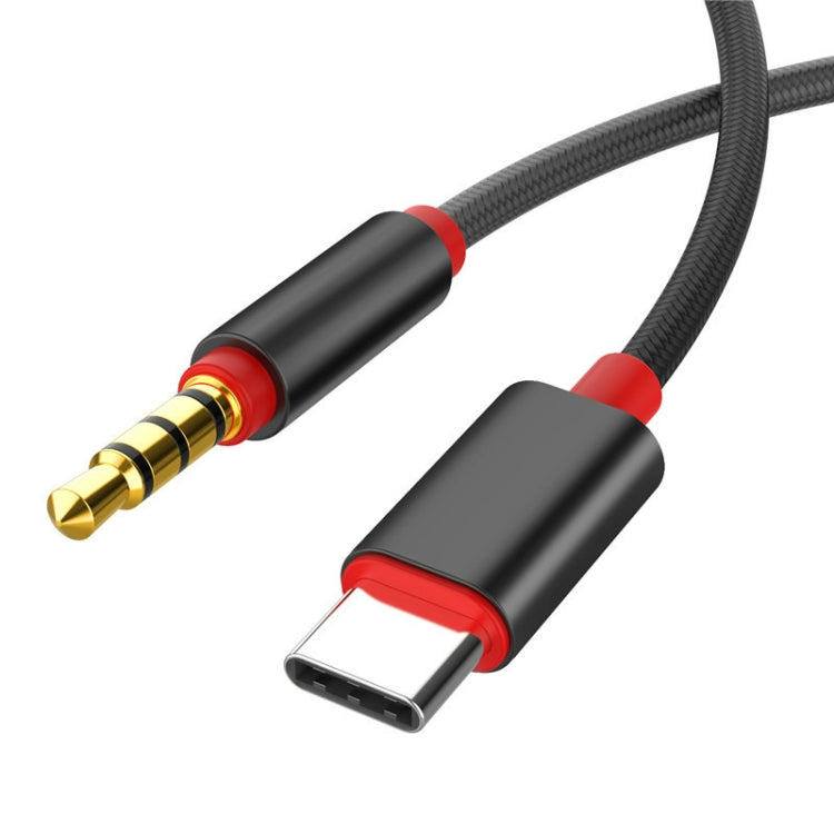 4 PCS Câble audio 3,5 mm vers câble adaptateur d'enregistrement de microphone de type C Câble de carte son en direct pour téléphone portable (noir)