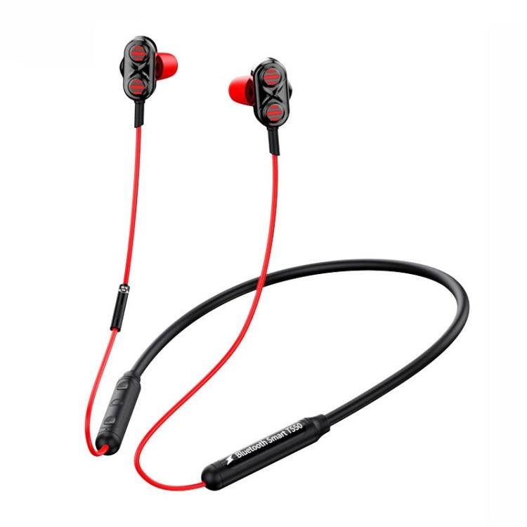 Liquid Silicone Sports Bluetooth Headphones Neck Hanging Heavy Bass Stereo Headset (Red)