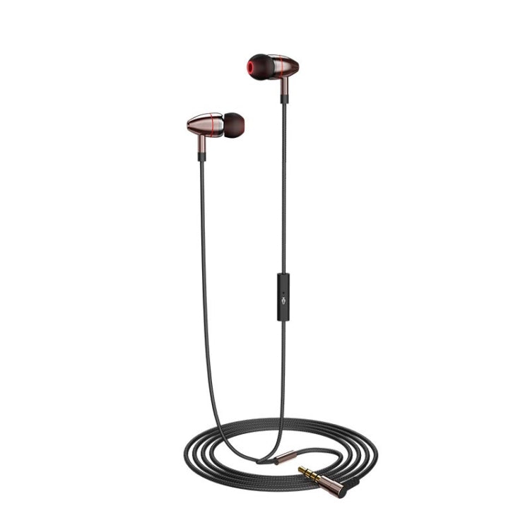 Universal In-Ear Wired Control Mobile Phone Earphone (3.5mm Brown)