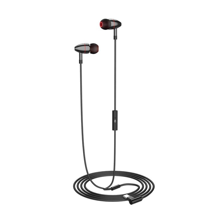 Universal In-Ear Wired Control Mobile Phone Earphone (Type C Black)