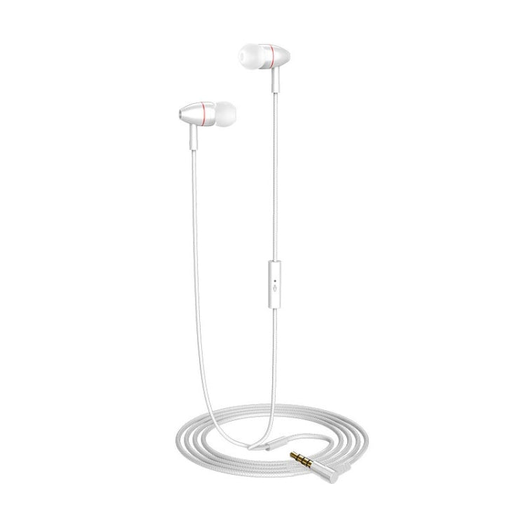 Universal In-Ear Wired Control Mobile Phone Earphone (3.5mm White)