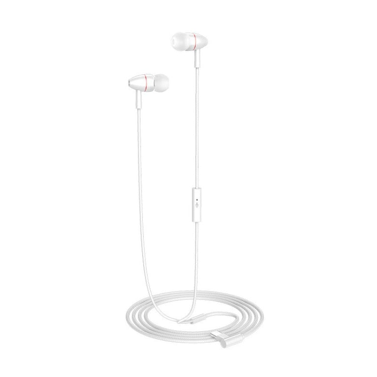 Universal In-Ear Wired Control Mobile Phone Earphone (Type C White)