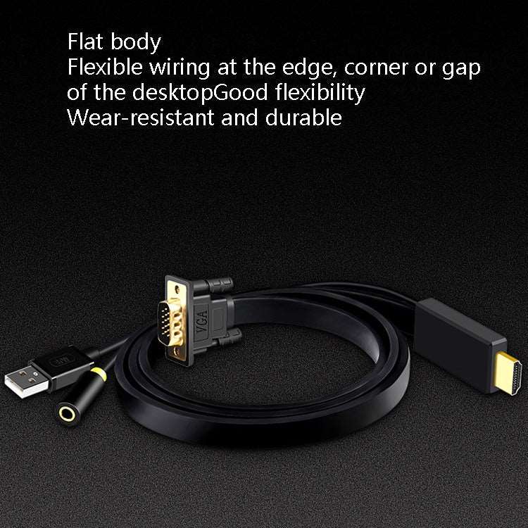 10m JH HV10 1080P HDMI a VGA Cable Proyector TV Box Computadora portátil Cable adaptador de pantalla industrial