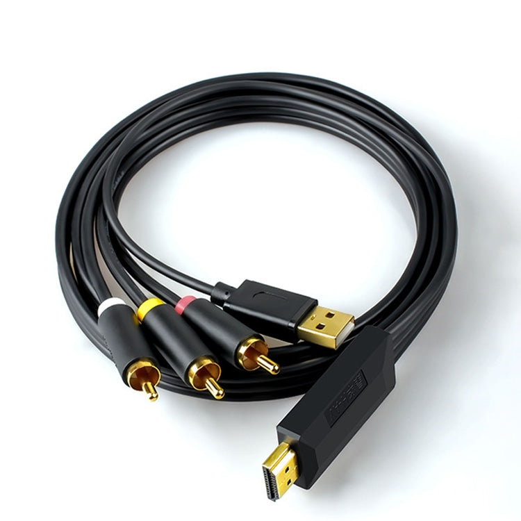 1m JingHua HDMI-3RCA HDMI a 3RCA Cable de conVersión Decodificador de TV Proyector AV Lotus Convertidor Cable