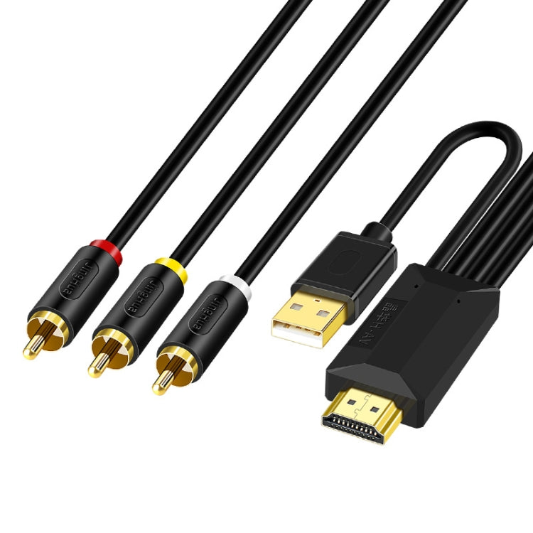 1m JingHua HDMI-3RCA HDMI a 3RCA Cable de conVersión Decodificador de TV Proyector AV Lotus Convertidor Cable