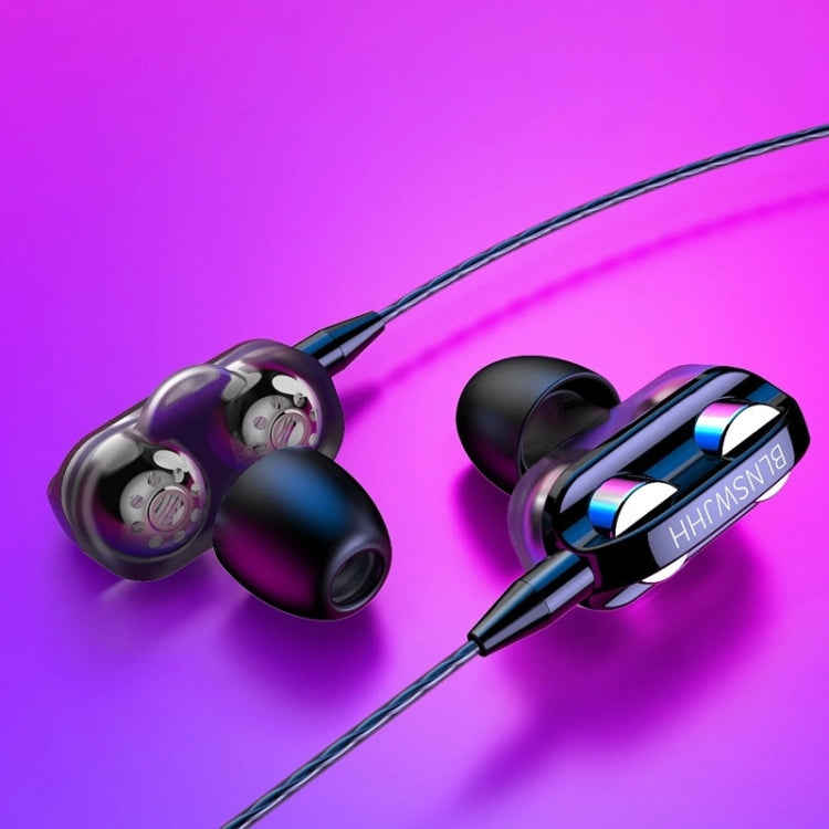 Écouteurs intra-auriculaires 3,5 mm contrôlés par smartphone (double haut-parleur (noir))